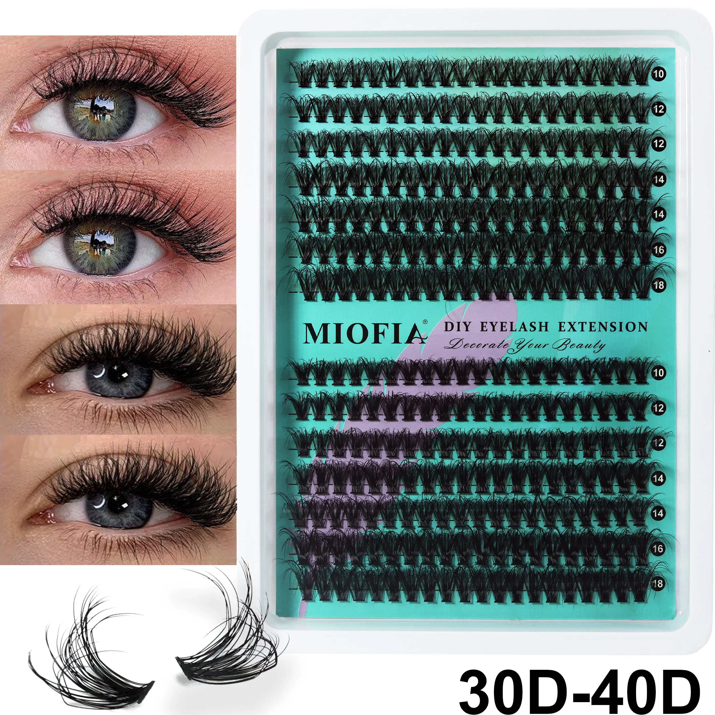 14 Reihen 5D Voluminöse Nerzwimpern-Büschel 50D-150D Dicke Flauschige Wimpernbüschel Katzenaugen-Wimpern 10-18mm Gemischte DIY Wimpernverlängerung – Detail 19