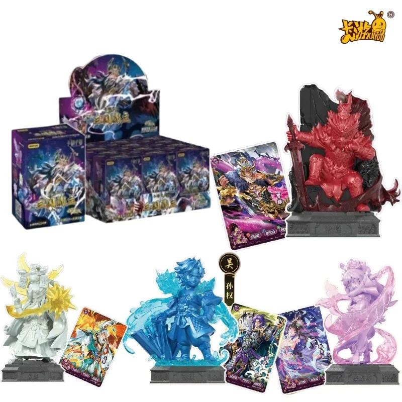 KAYOU Genuine Three Kingdoms Star Generals Wave 5 Eraser Figure Blind Box Sun Quan Warrior Doll with Collectible Trading Card