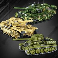 MOC 99A Main Battle Tank Military Challenger Leopard Panther Heavy Soldier Building Blocks Model Bricks Army Toys for Children