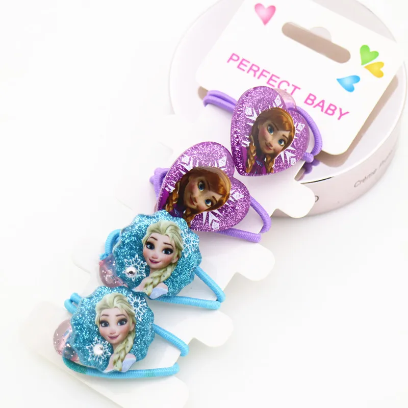 Disney Frozen Princess Hair Rope Series Girls Aisha Anna Rubber Band Girls Anime Hair Accessories Do Not Hurt Birthday Gifts