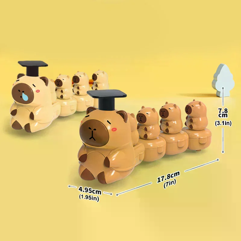 Mooie Capibara Cartoon Dieren Gevulde Poppen Druk Speelgoed Auto Ongecomprimeerd Educatief Kinderen Speelgoed Vakantiecadeau Desktop Ornamenten
