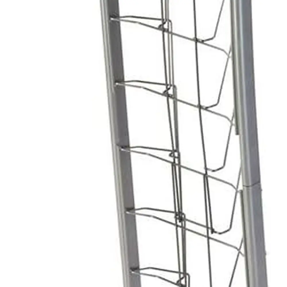 حامل أدب فضي مكون من 10 جيوب مع حقيبة حمل لعرض الأرضيات المحمولة