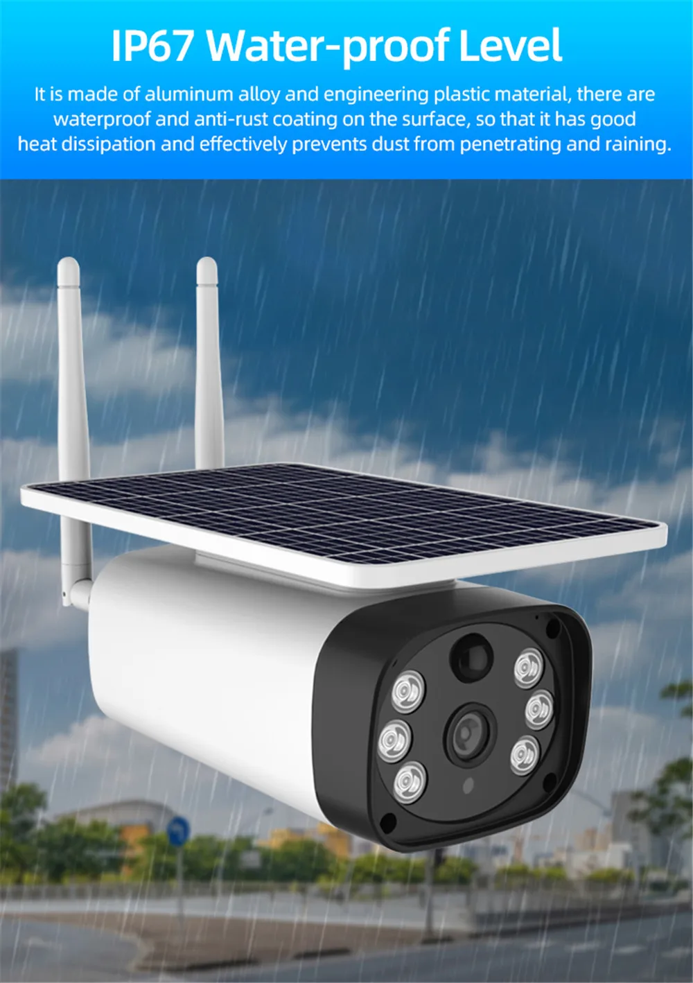 2MP 1080P bajo consumo de energía batería Solar 4G/cámara IP exterior impermeable Monitor CCTV de seguridad para el hogar