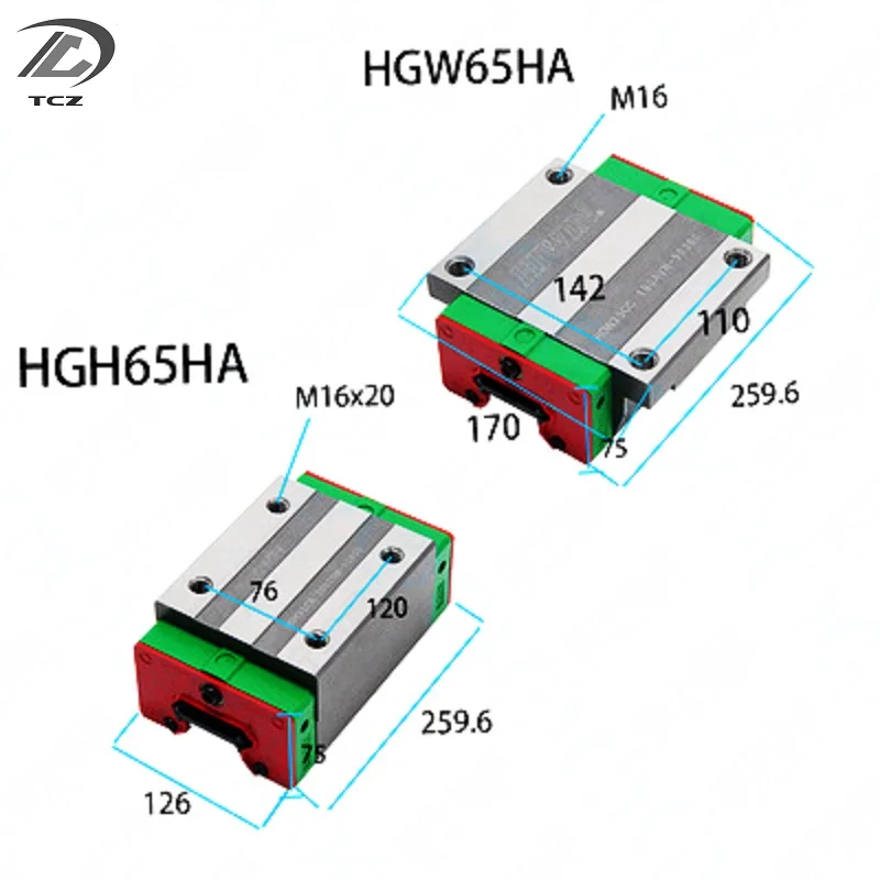 

HGH65HA Original near carriage block guideway slider for linear guide rail CNC router