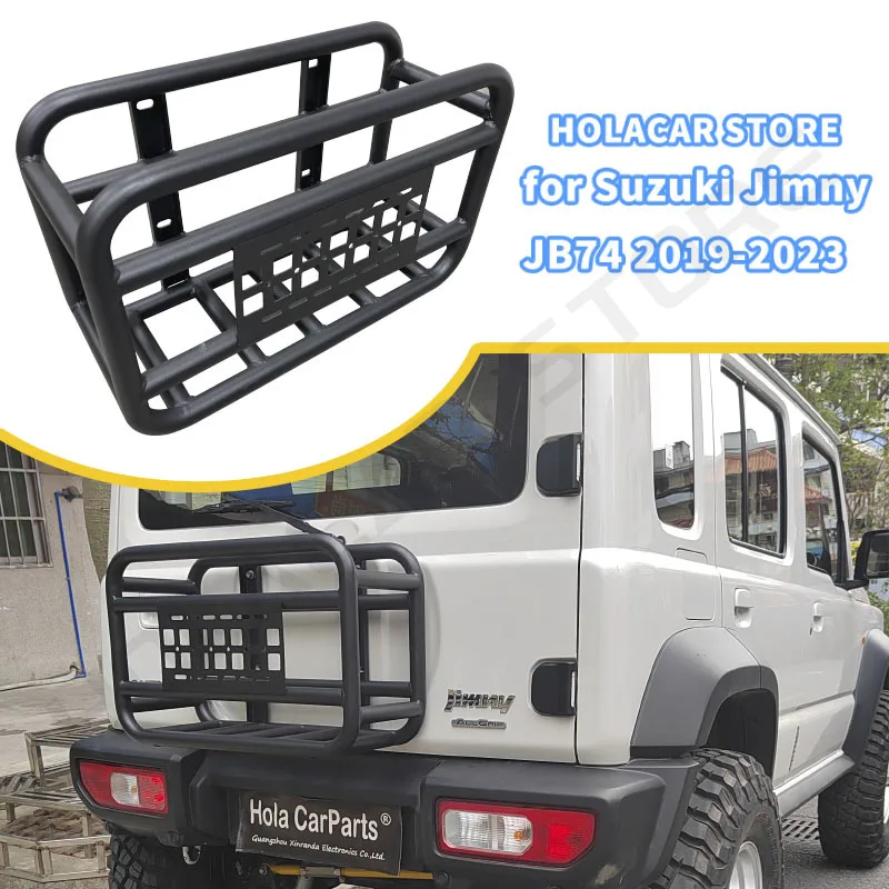 Tailgate Spare Tire Carrier Storage Rack Box For Suzuki Jimny JB74 JB64 2019 2020 2021 2022 2023 2024 Spare Wheel Bracket Tray