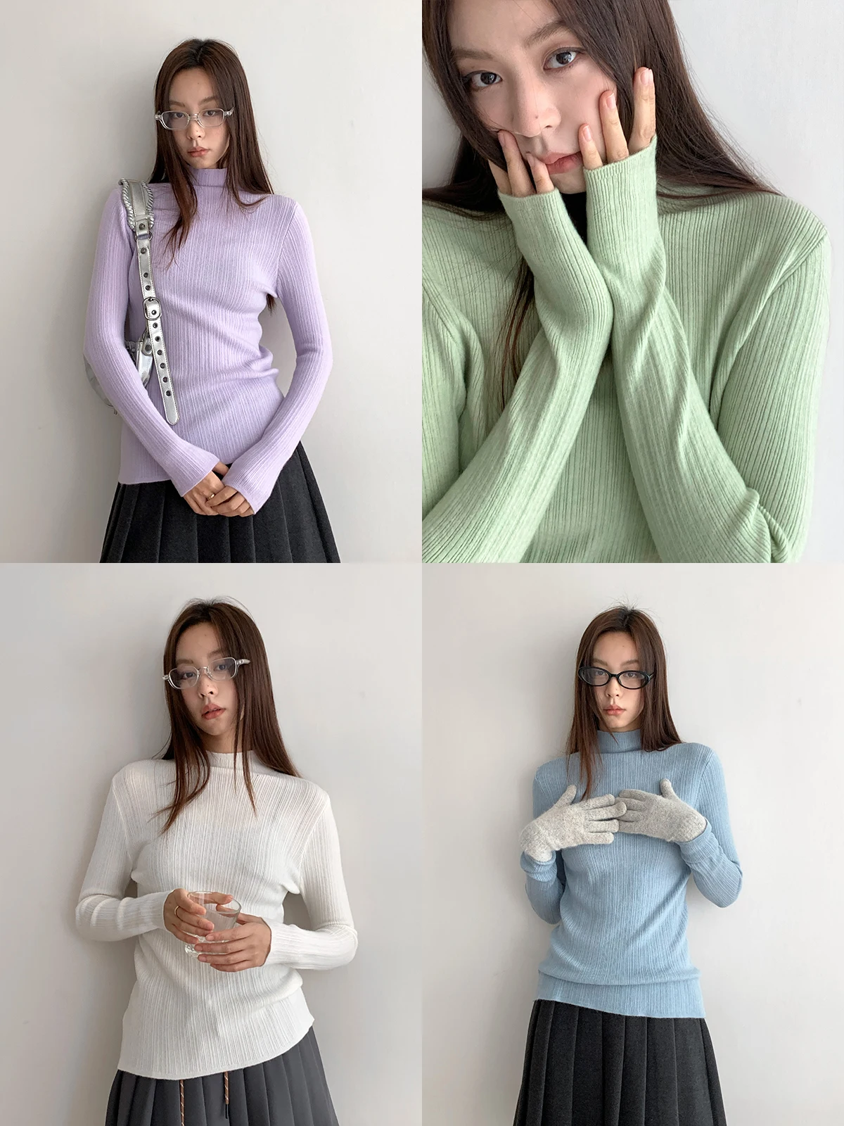 

Универсальная трикотажная базовая футболка Ambosc Autumn с высоким воротником, облегающая, для ношения под одеждой, цвета ледяной карамели, приятная к телу, шесть цветов на выбор.