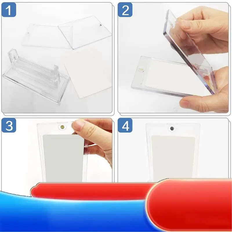 

12 Count Magnetic Card Holders For Trading Cards, 35PT Acrylic Baseball Card Holders With Card Stands For Sports Cards Durable
