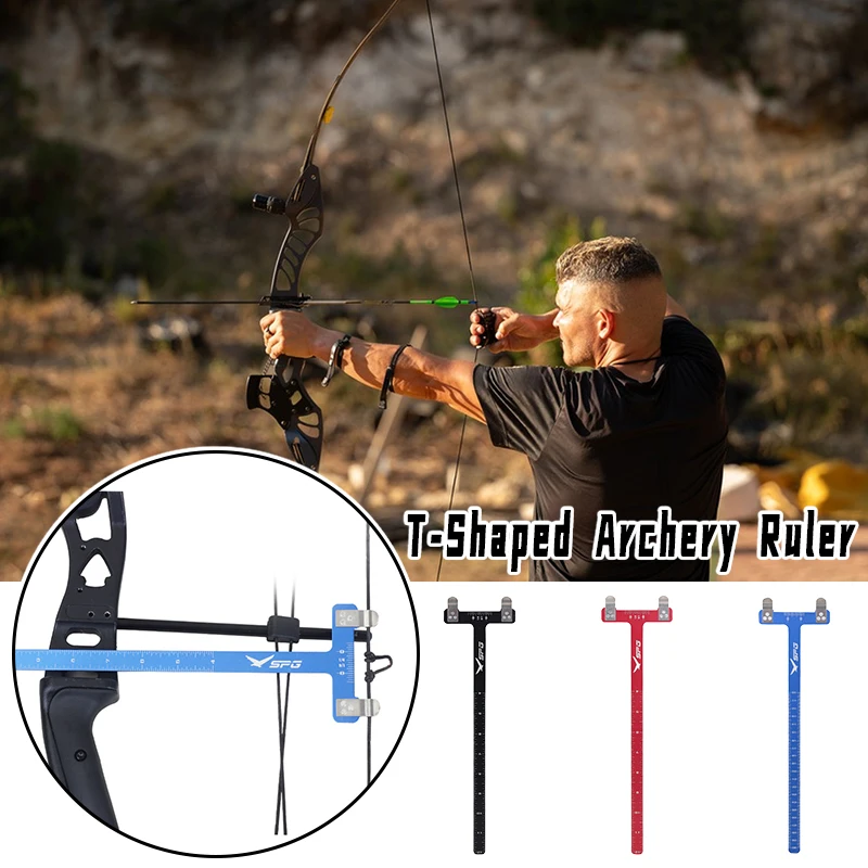 

Archery Bow Adjustment T-Shaped Ruler String Distance Measuring Ruler Aluminum Alloy Universal Bowstring Measurement Tool