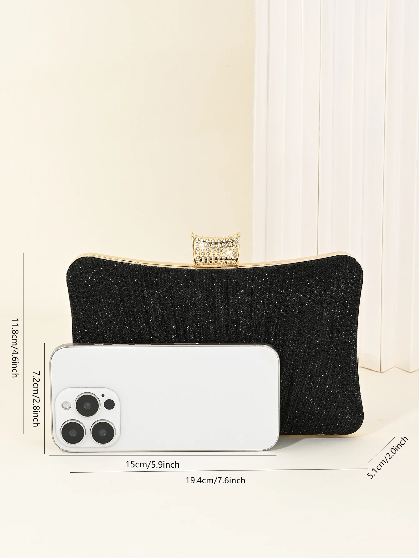 Bolsa de mão brilhante para noiva e dama de honra, elegante, corrente destacável, bolsa de noite para mulheres, festa em clube