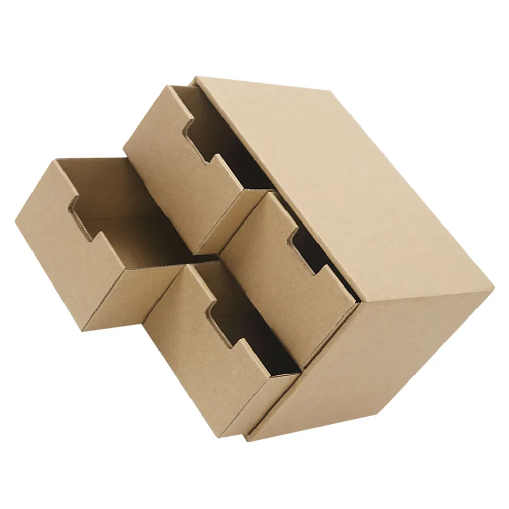 Desk Organizer Box with Drawer Paper File Storage Box for Office Home School Desktop Document Organizer Kraft Paper Storage