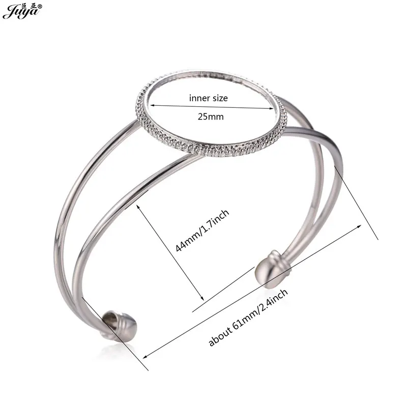 10PCS 25mm Cabochon Bracelet Base With Blank HD Sublimation Heat Transfer Aluminum Sheet For DIY Jewelry Making Accessories