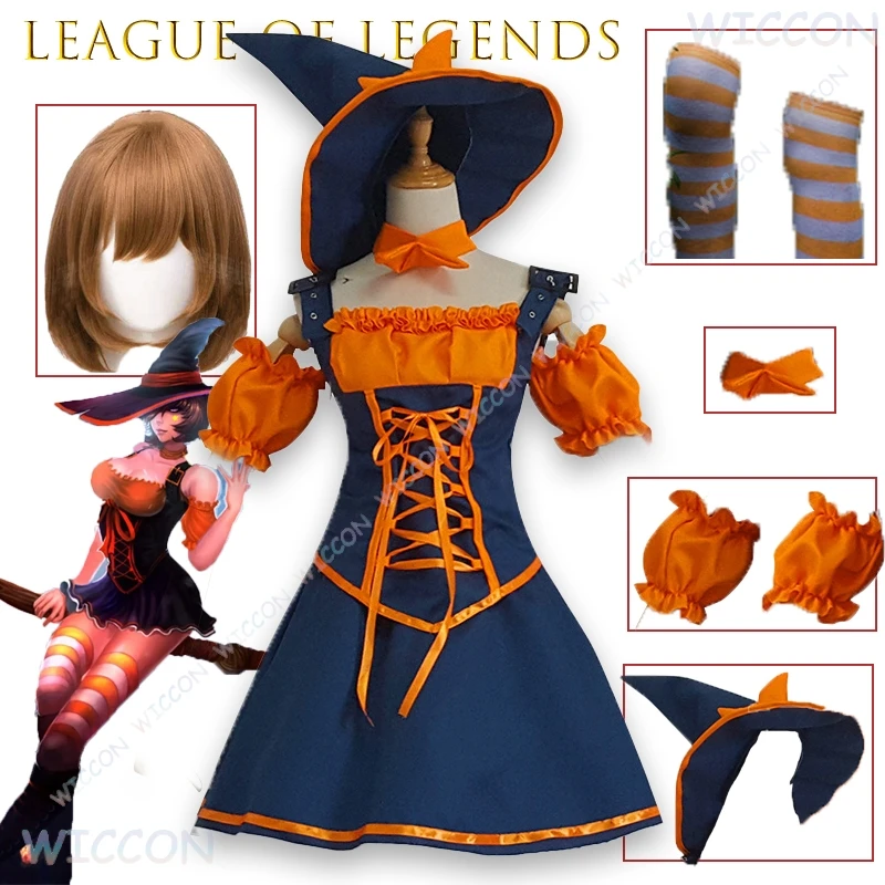 

League of Legends LOL Nidalee Cosplay Costume Halloween Bewitching Witch Official Riot Games Cos Outfit Merchandise Dress