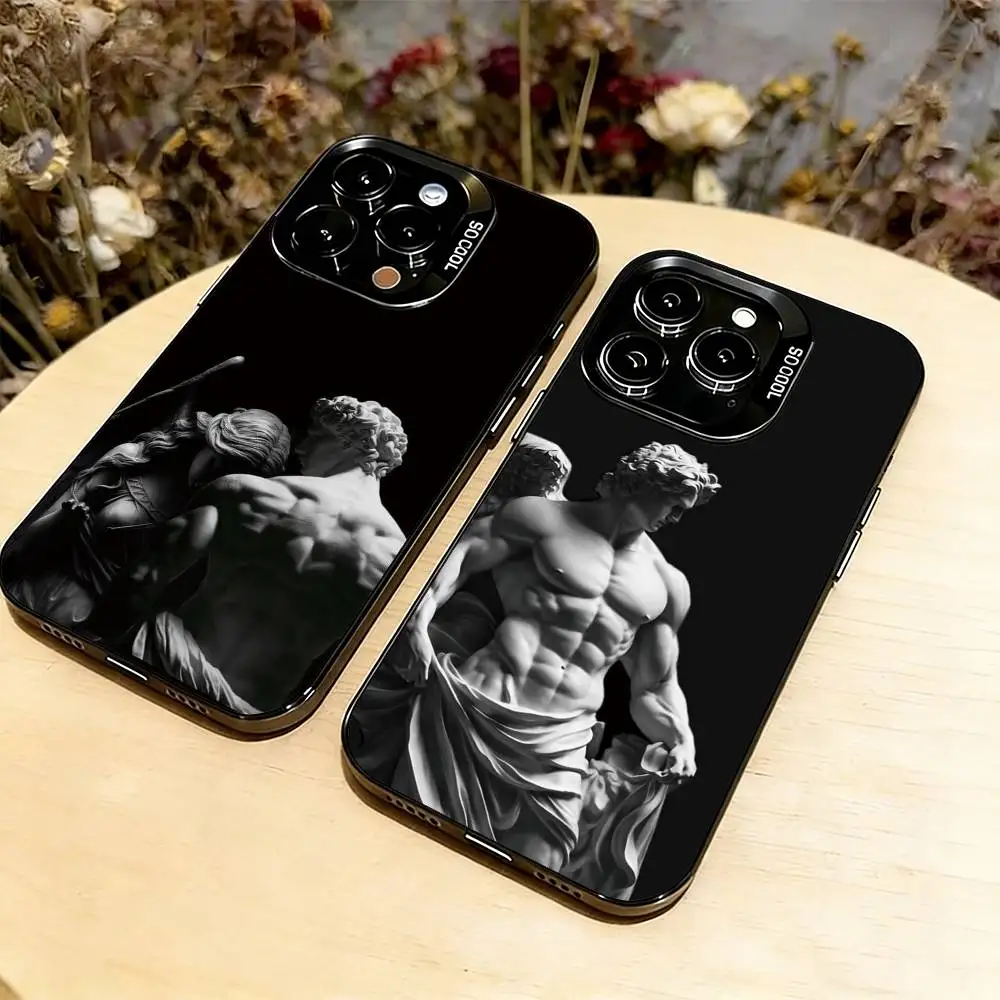 

Ancient Greek statues Phone Case For iPhone 17,16,15,14,13,12,11 Plus,Pro Max,XS,Colorful Silver Phone case Funda Cover
