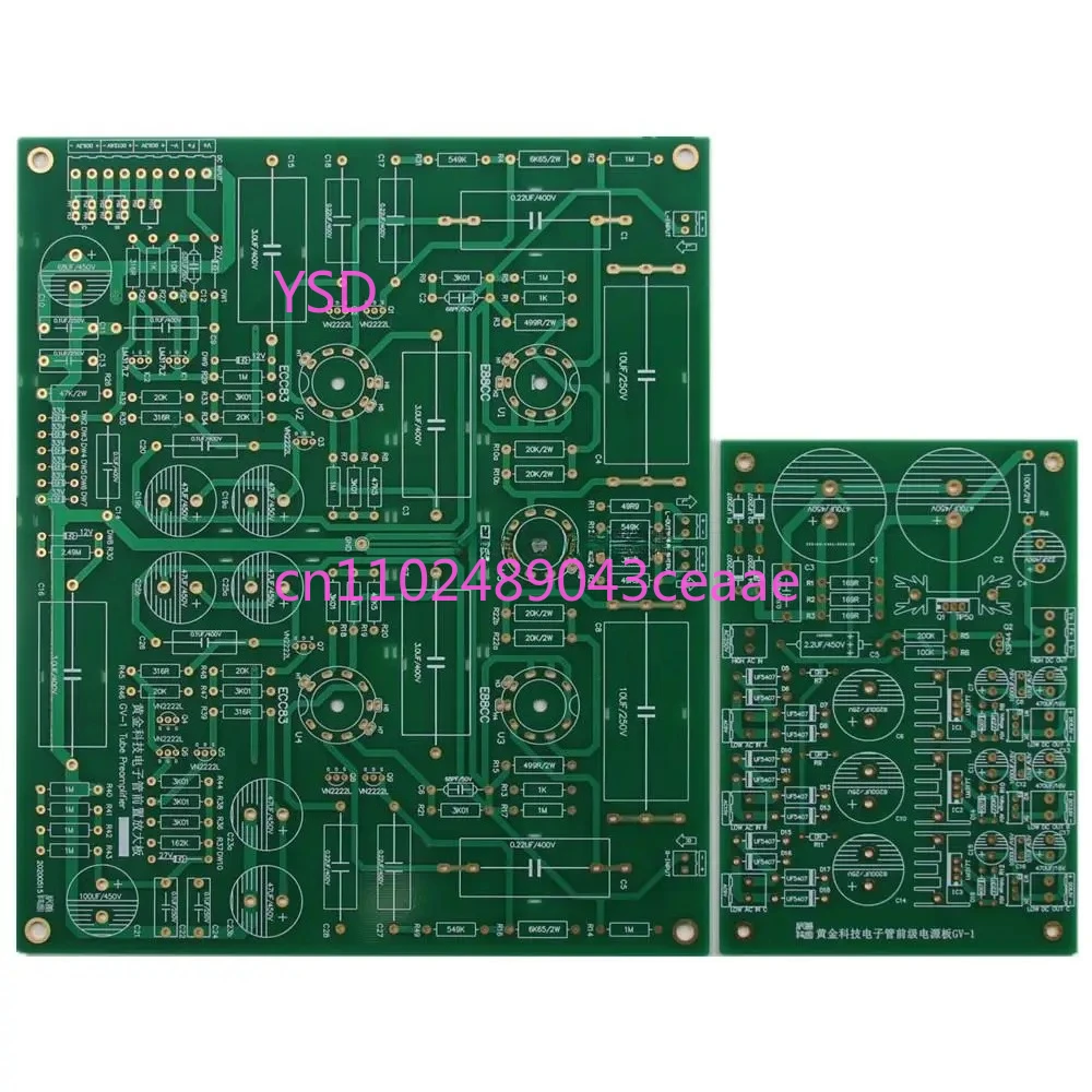 HiFi Stereo E88CC+12AX7 Tube Preamp Board PCB +PSU Bare PCB Refer CAT SL1 Circuit