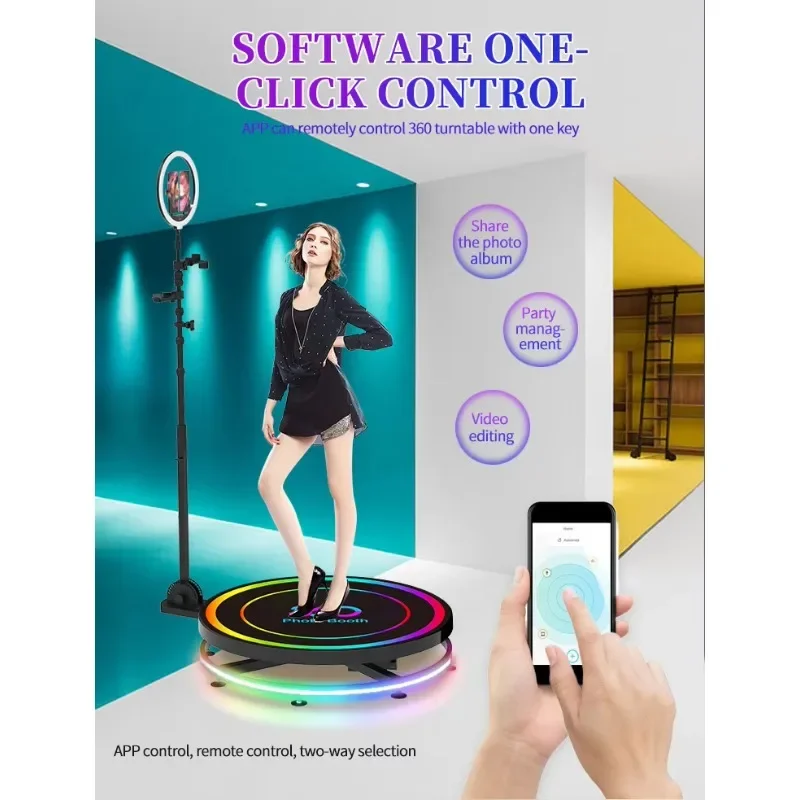 

2025 Smart Magic Rotation Machine Auto Face Photo Booth Selfie-stick 360 Booth Stand
