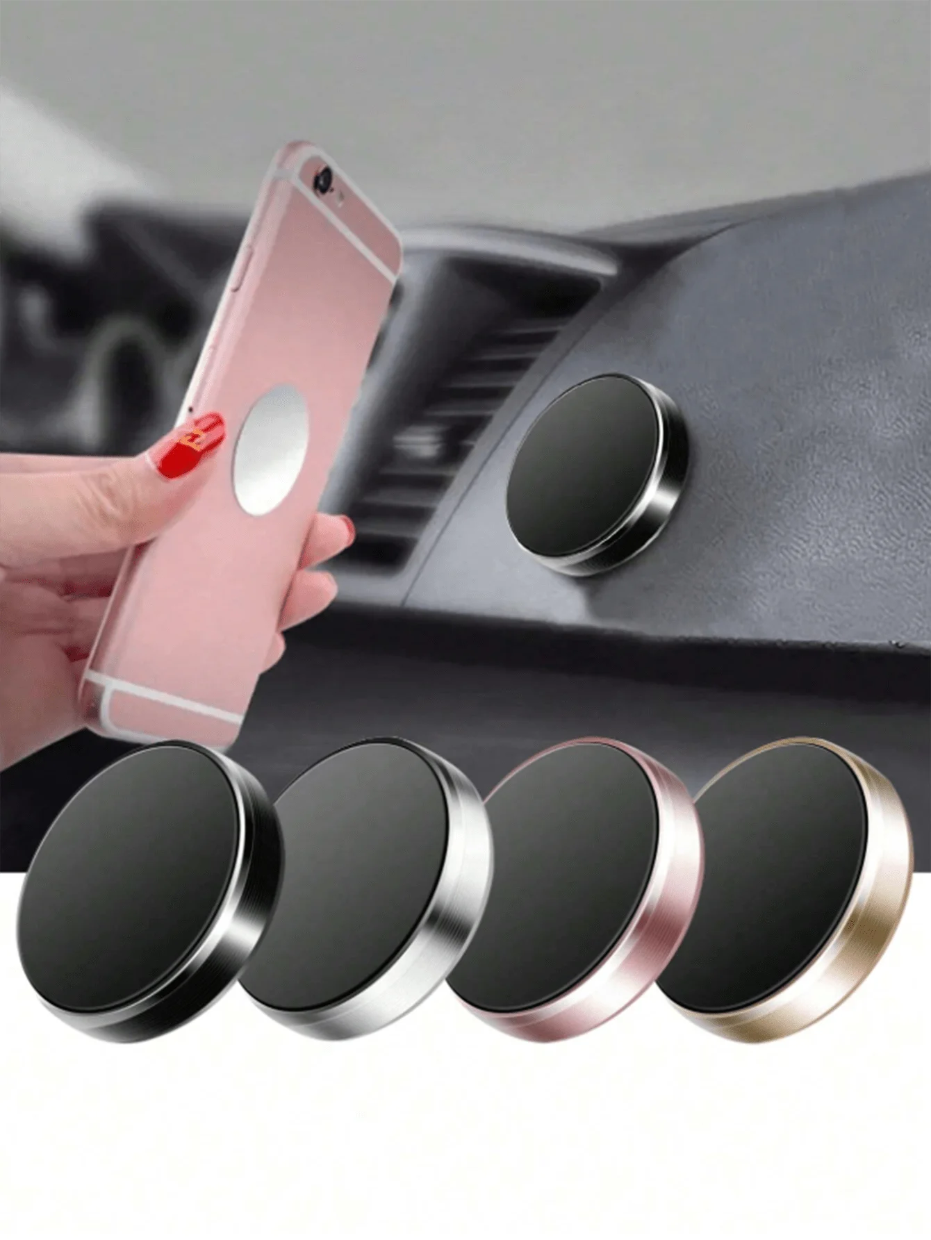 

1/3pcs Creative Round Mini Magnetic Car Navigation Dashboard Air Vent Clip Mount Alloy Random Color Phone Holder, Multi-Function Mini Magnetic Adhesive Metal Car Navigation Dashboard Air Vent Clip Mount Alloy Metal Magnetic Suction Home Mobile Phone Brack