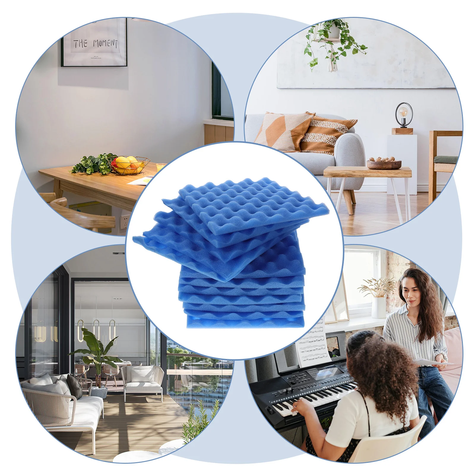 

12pcs Sound Proof Pads Self-Adhesive Acoustic Panel For Walls Ktv Bedrooms Speaker Sound Proof Pad Noise Cancelling Foam