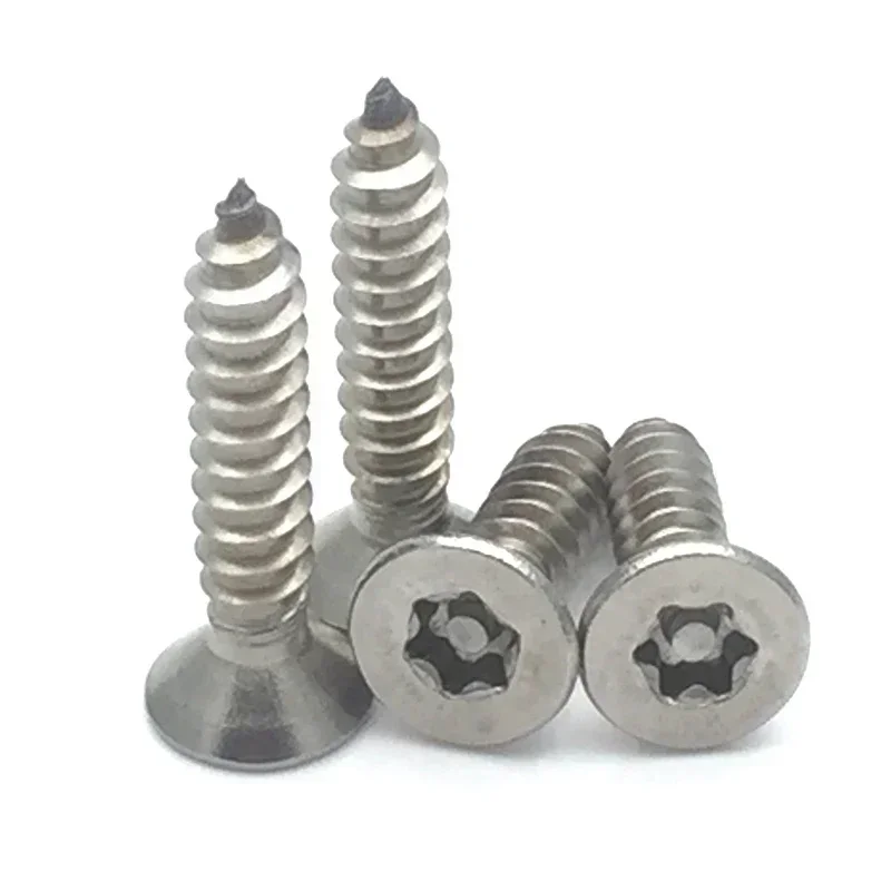 

krqIoMnt 50 шт. M2.9 Torx винты с плоской головкой с потайной головкой и противоугонным винтом колонки саморезы с острым хвостом из нержавеющей стали