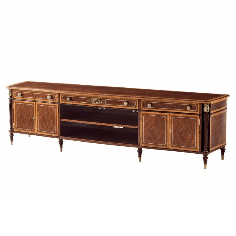 

Alexander TV Cabinet European Floor Living Room Villa Mahogany Floor Storage Cabinet Furniture