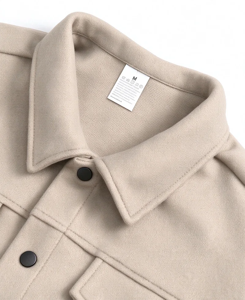 Herrenjacke aus gebürstetem Polyester, Reversjacke mit Knopfleiste/Reißverschluss und Tasche, bequeme, lässige Herbst- und Winterjacke für Büro und Business – Detail 27