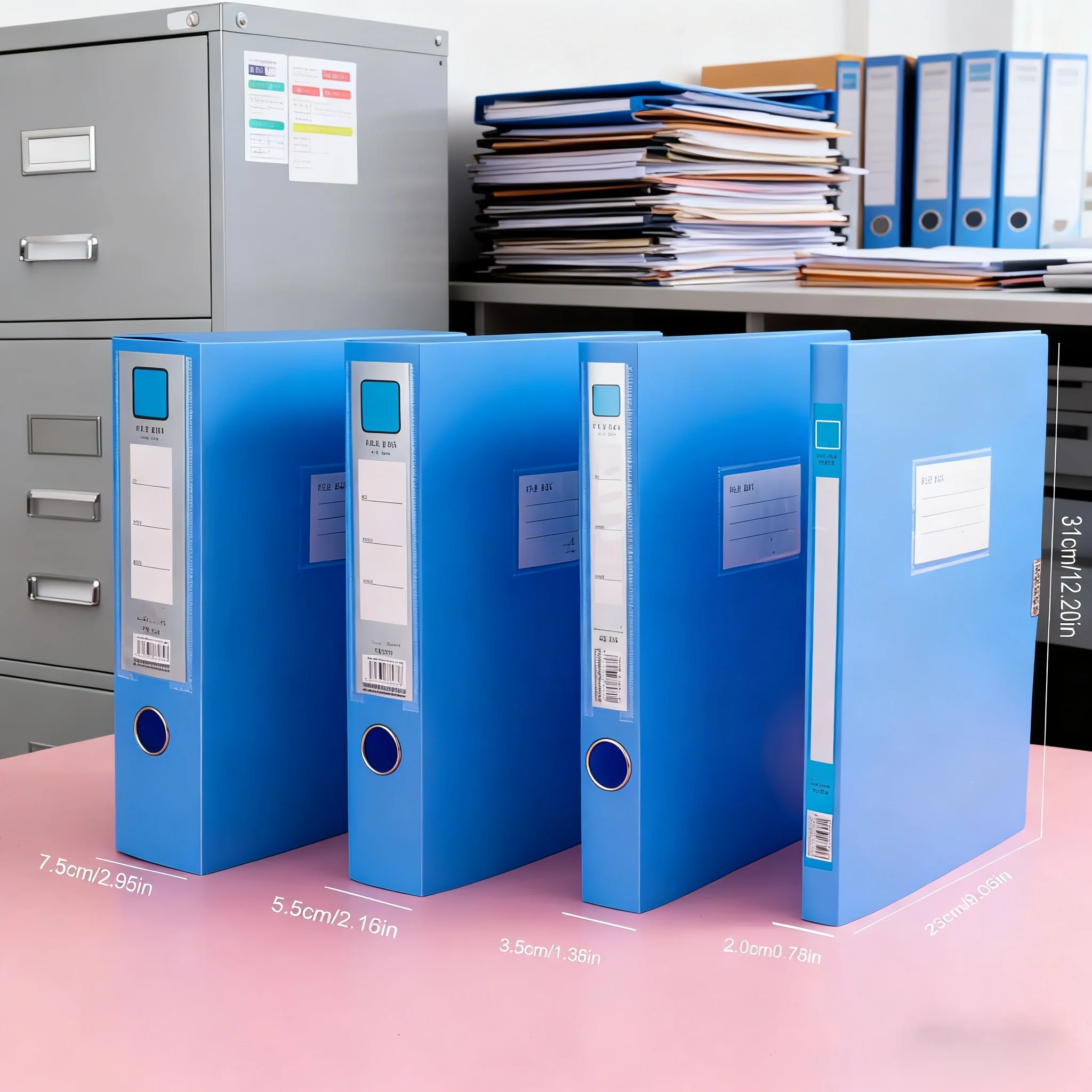 11-Piece A4 Plastic File Box, Thickened Document Storage Box, Foldable Storage Box, Financial Voucher Data Box, Folder for Office Use