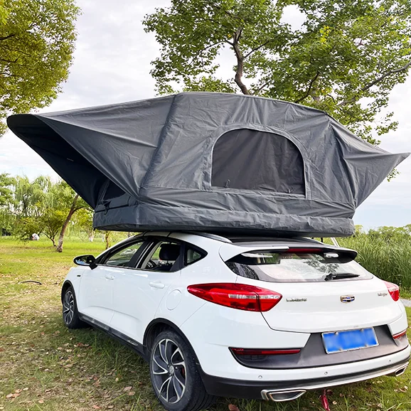 

Ultralight Outdoor Folding Roof Top Tent Cot Inflatable Polycotton Camping Tent with Aluminum Poles Automatic Build for Cars