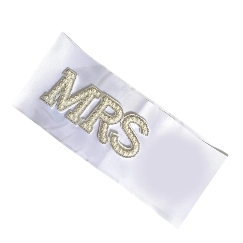 Adjustable Bride Party Sashes Elegant Pearls and Rhinestones Letter Sashes Bachelorette Party Supply Dropship