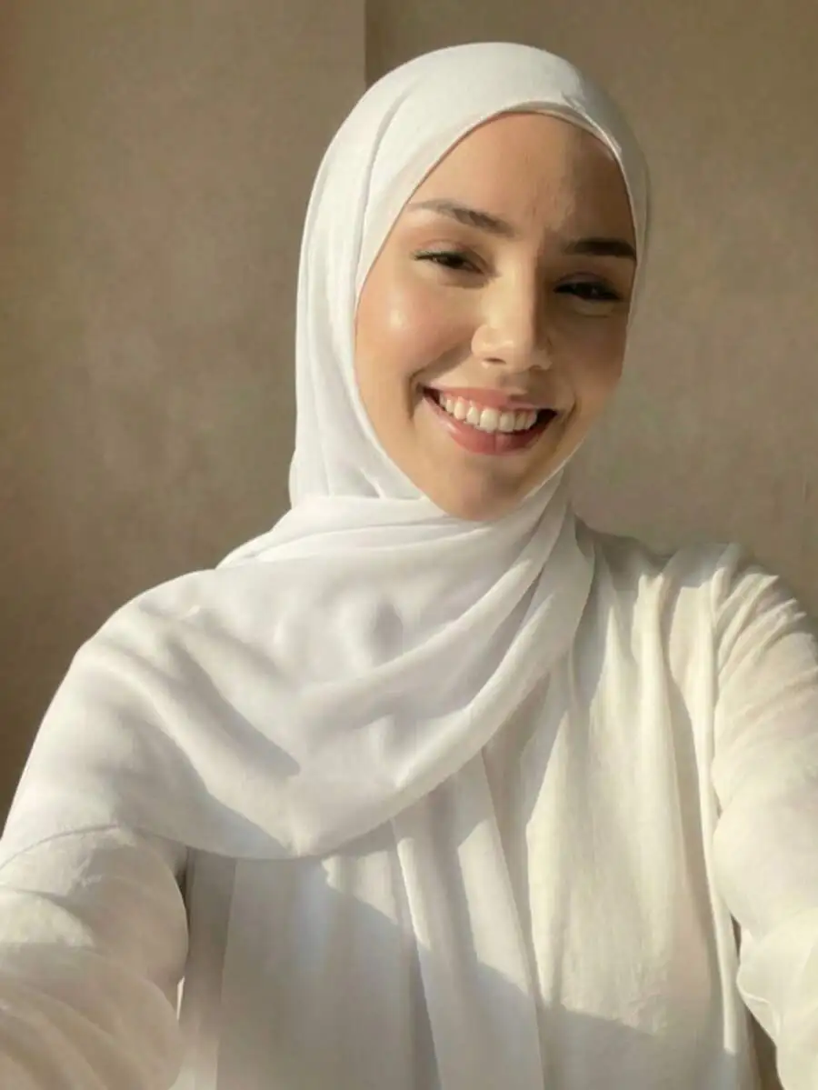 

2pcs Set Hijab Cap And Light Chiffon Scarf For Women Daily Wear