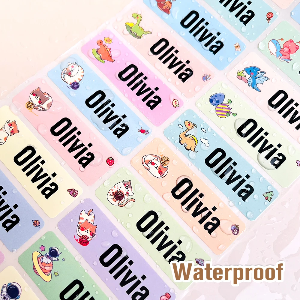 Custom Waterproof Name Tag Sticker Personlized First Name Labels Children School Stationery for Personal Scrapbook Kids Label