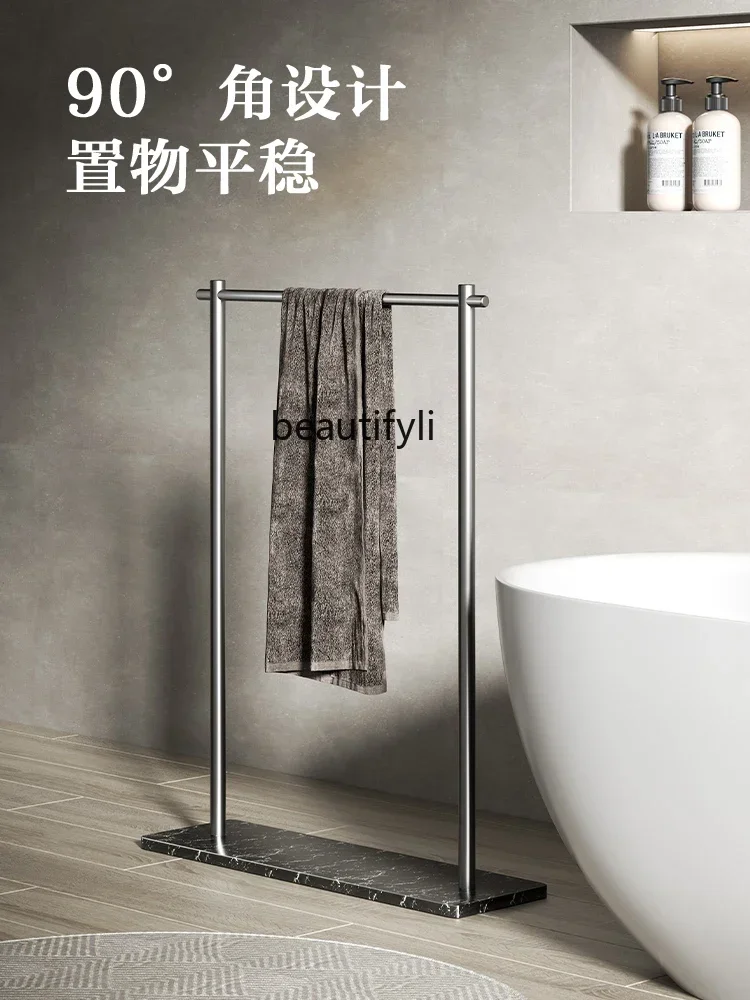44Solid Thickened Floor Marble Bathroom Towel Rack Bathtub Bathroom Shelf Clothes Hanger
