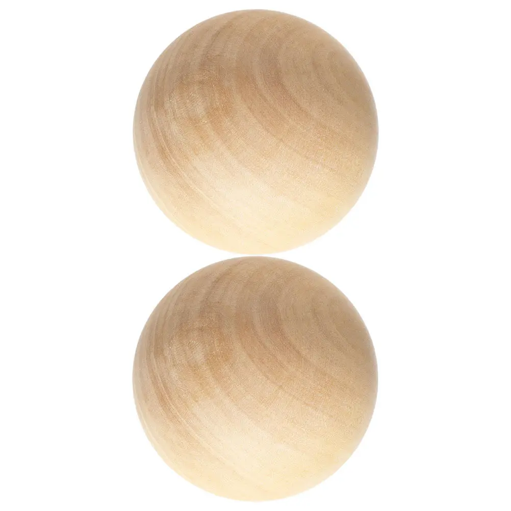 

2 шт. Деревянные шары для декора на Рождество, деревянные сферы для творчества, 7 см, необработанные шарики-бусины