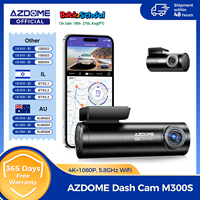 AZDOME M300S 4K Dash Cam Front and Rear, 5.8G WiFi GPS Dash Camera for Cars, Free 64GB SD Card, Voice Control, WDR Night Vision