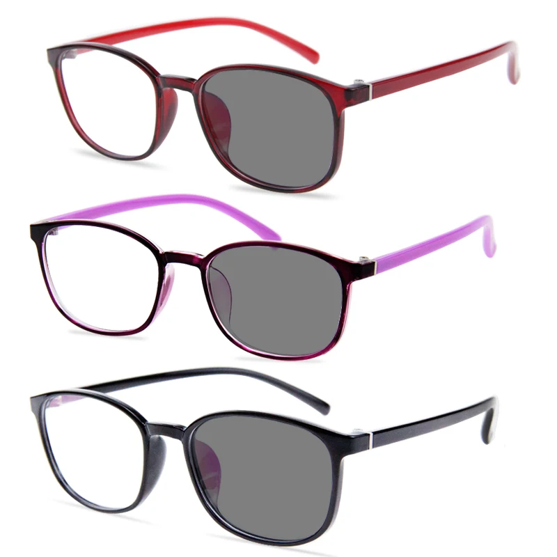 3-パック-フォトクロミック老眼鏡-女性用コンピューターリーダー、抗紫外線-眼精疲労-眩しさ、超軽量メガネフレーム