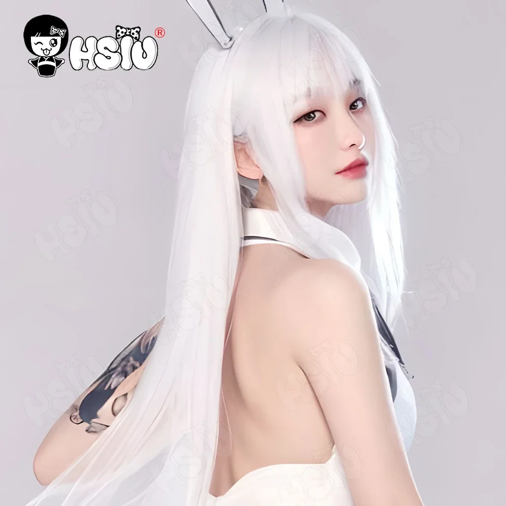 

Game NIKKE The Goddess of Victory cosplay Blanc Cosplay Wig HSIU 100CM silvery white long hair Synthetic Wig NIKKE cosplay