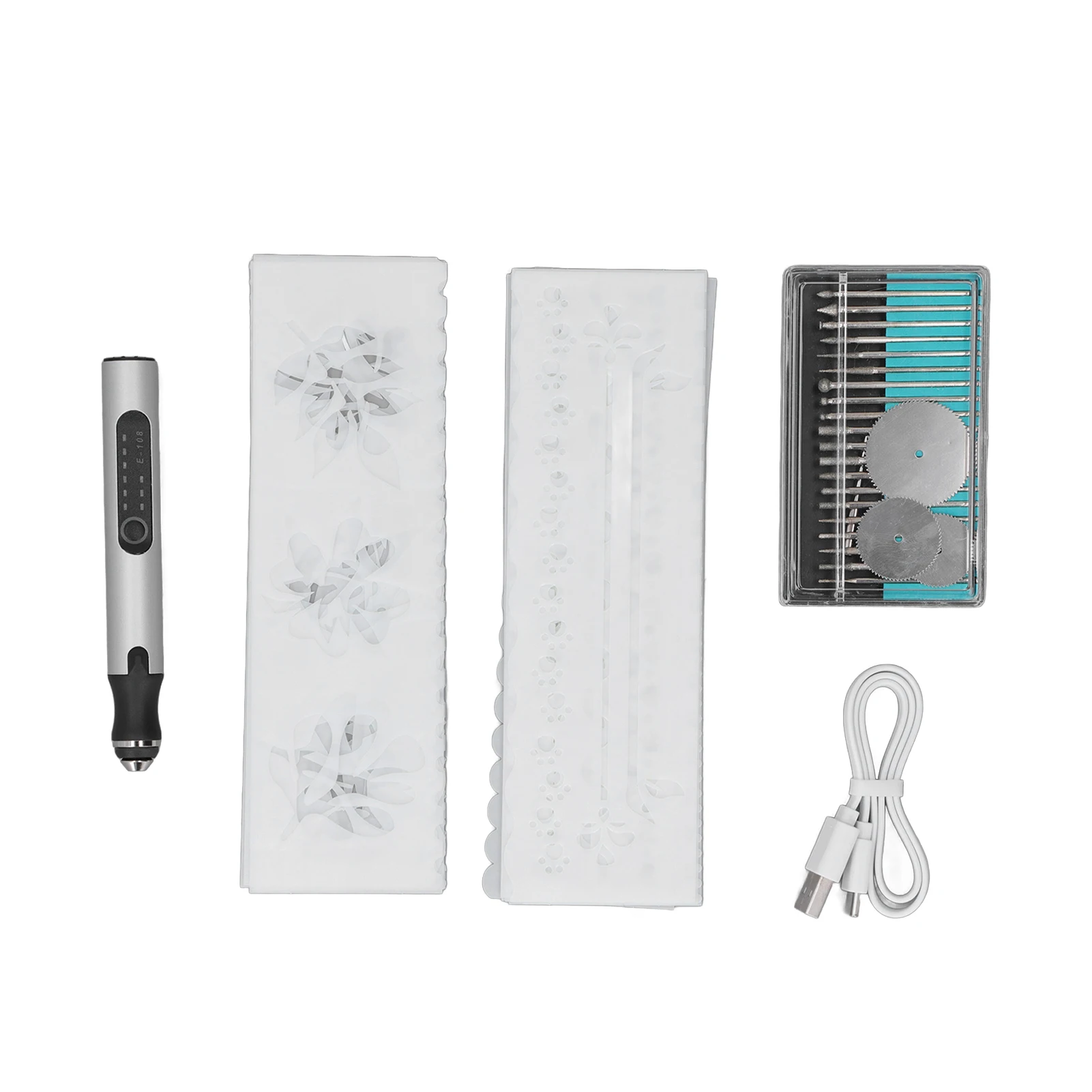 

Electric Engraving Pen Set Mini Silver 10W USB Rechargeable Engraving Machine with Battery USB Rechargeable Engraving Machine