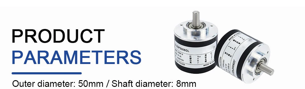 Cloweit 50mm Incremental Rotary Encoder 8mm Shaft Photoelectric Optical Switch AB 2 Phases 10-1024-3600 PPR 5-24VDC