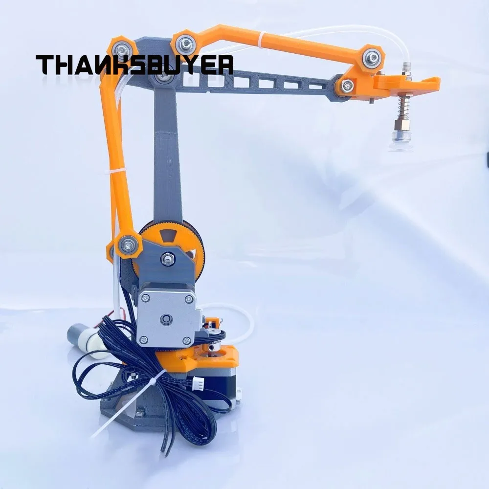 3D Printed Robot Arm Kit Mechanical Arm with Stepper Motors Air Pump and Belt Pulley for DIY