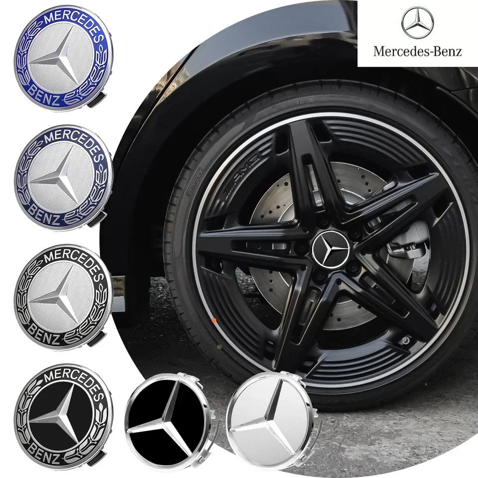 4pcs 75mm Car Wheel Center Caps Hub Caps Rims Cover For Mercedes Benz AMG A B C S Class E GLA CLA GLB GLE GLK GLS Accessories