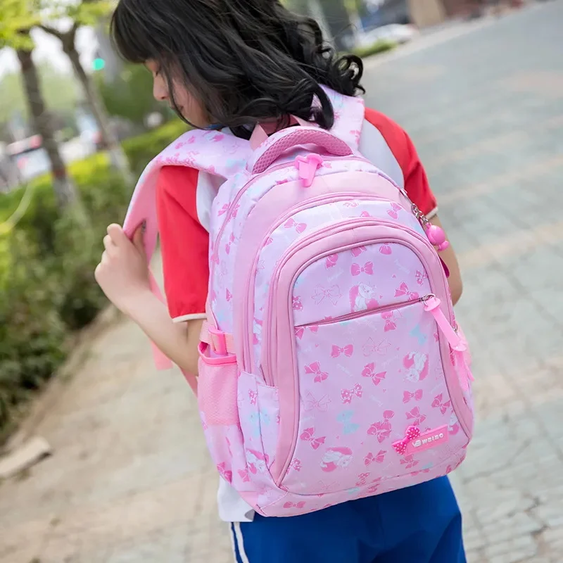 3 unids/set de mochilas escolares con estampado de lazo para chicas adolescentes, mochilas escolares primarias impermeables, Mochila de princesa para estudiantes, Mochila Infantil