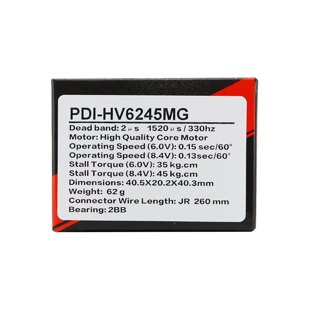 JX Servo PDI-HV6245MG 45KG 8.4V 0.13 Sec Metal Gear Core Motore Standard Digital Servo 2BB Per 1:8 1:10 RC Auto Robot Aereo