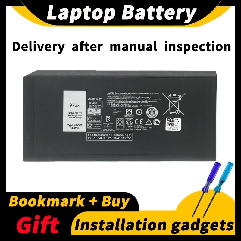 

For Dell Latitude 14-5404 5414 7404 7414 P45G P46G X8VWF DKNKD 4XKN5 11.1V 97wh/65wh 8550mAh Laptop Battery