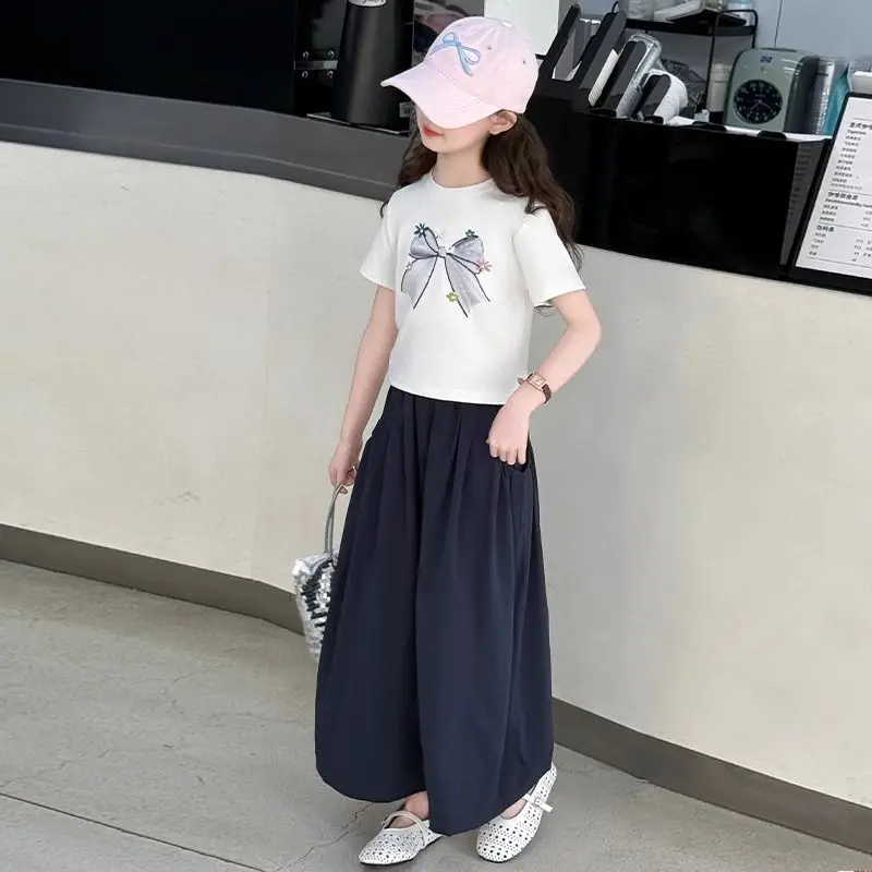 Girl's Set Elementary Summer Clothes Korean Children's Clothing 2025 8 14 Year Old Girls From Sets Kids Child Home Girl Clothes