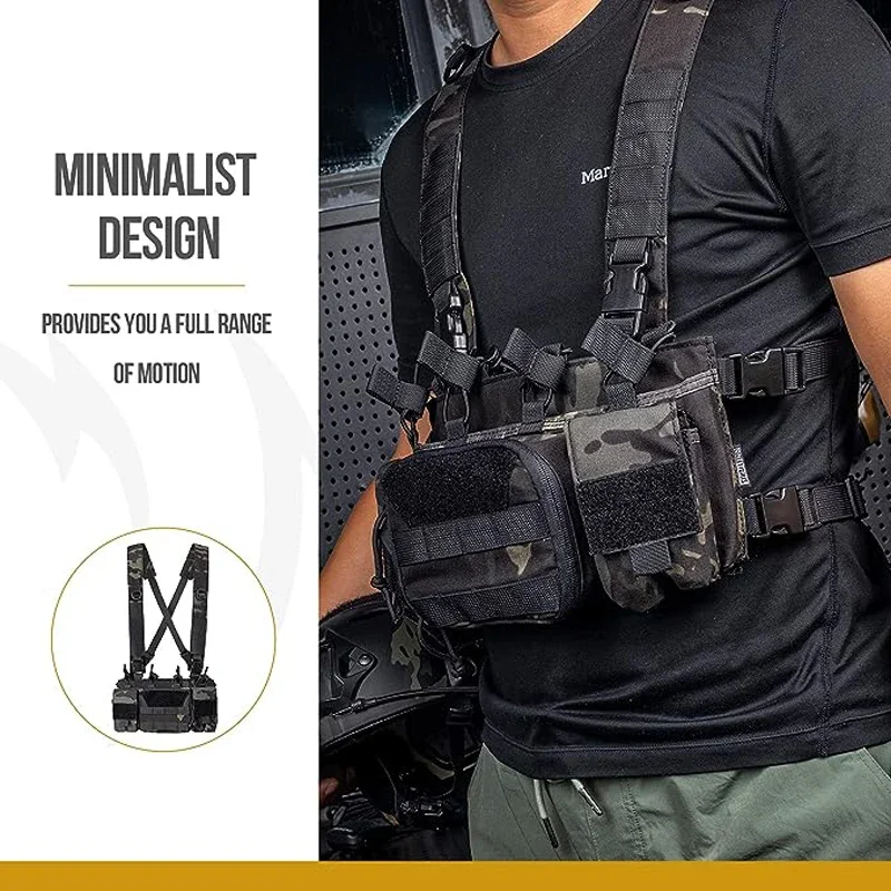 ONETIGRIS-Tactical MOLLE Peito Rigs para Caça, Plate Carrier, Equipamento de Colete, Airsoft Magazine Pouch, Placa, JPC