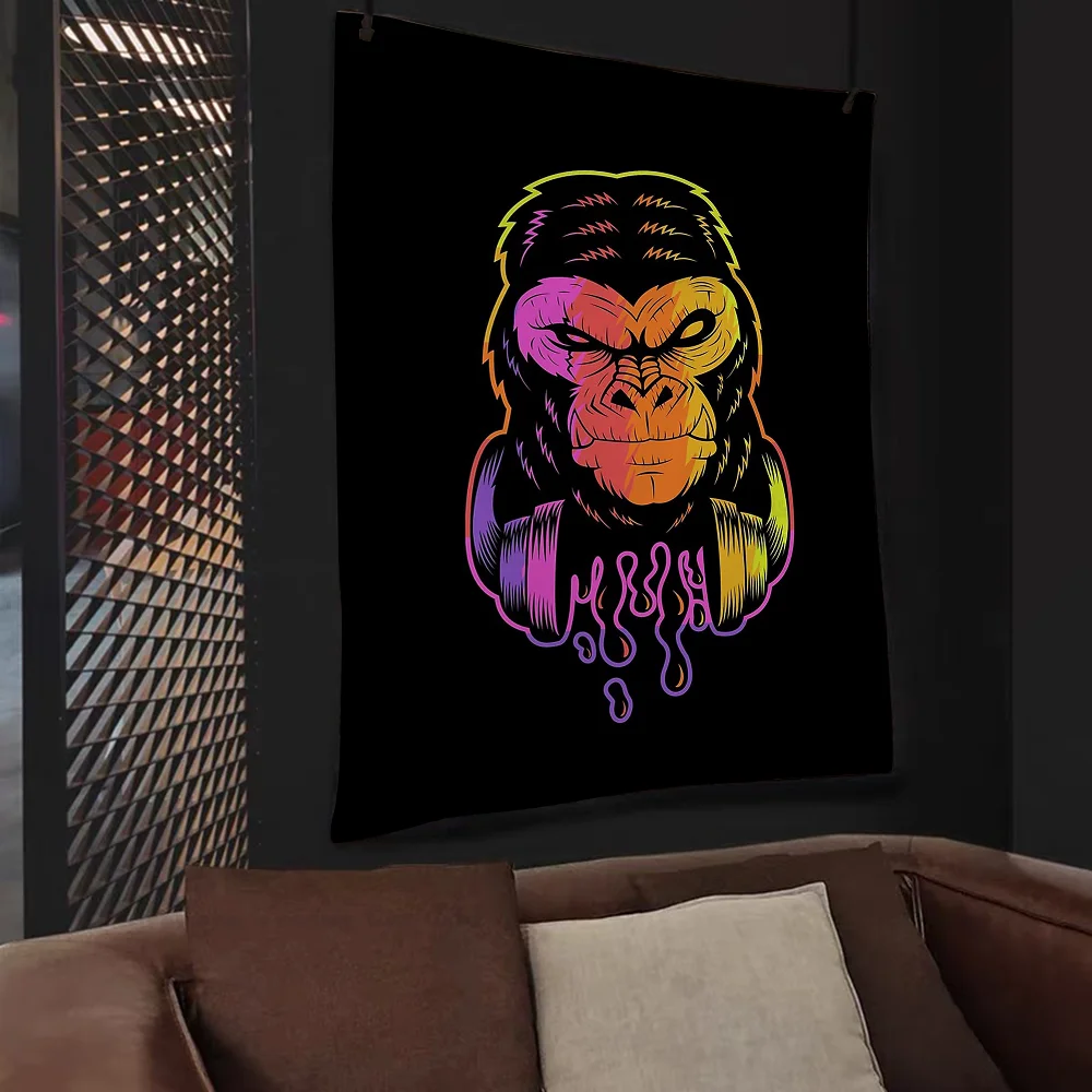 Monkey Art Colorful Tapestry Wall Hanging Hanging Tarot Hippie Wall Rugs Dorm Wall Art Decor