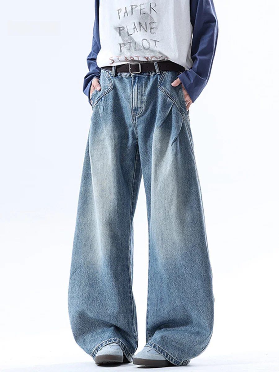 

Мужские джинсы American Waed Deconstructed Knife: осенне-зимние, утепленные, прямые, широкие, длинные брюки