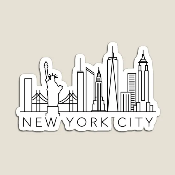 New York City Skyline  Magnet Refrigerator Kids Children  Stickers Magnetic Home Decor Colorful Baby Holder Funny