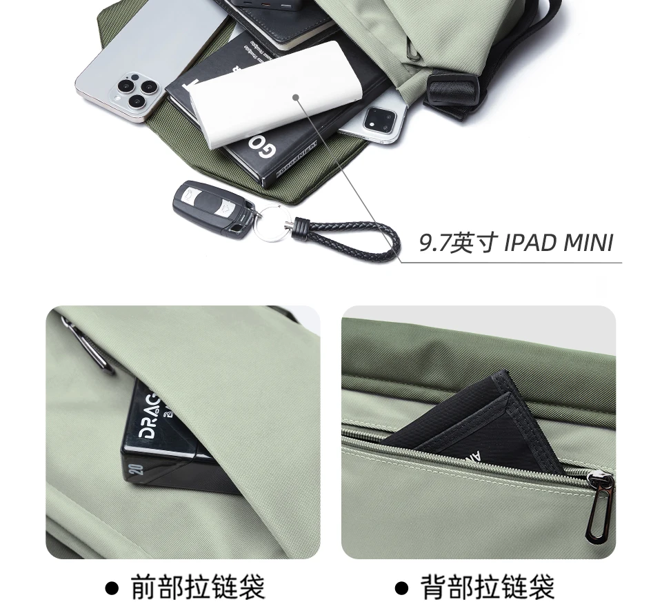 MATE ELAN Stilvolle Männer Umhängetasche Oxford Wasserdichte Umhängetasche Umhängetasche Tragbare Teenager Büchertasche Reise 9,7 zoll iPad Tasche – Detail 27