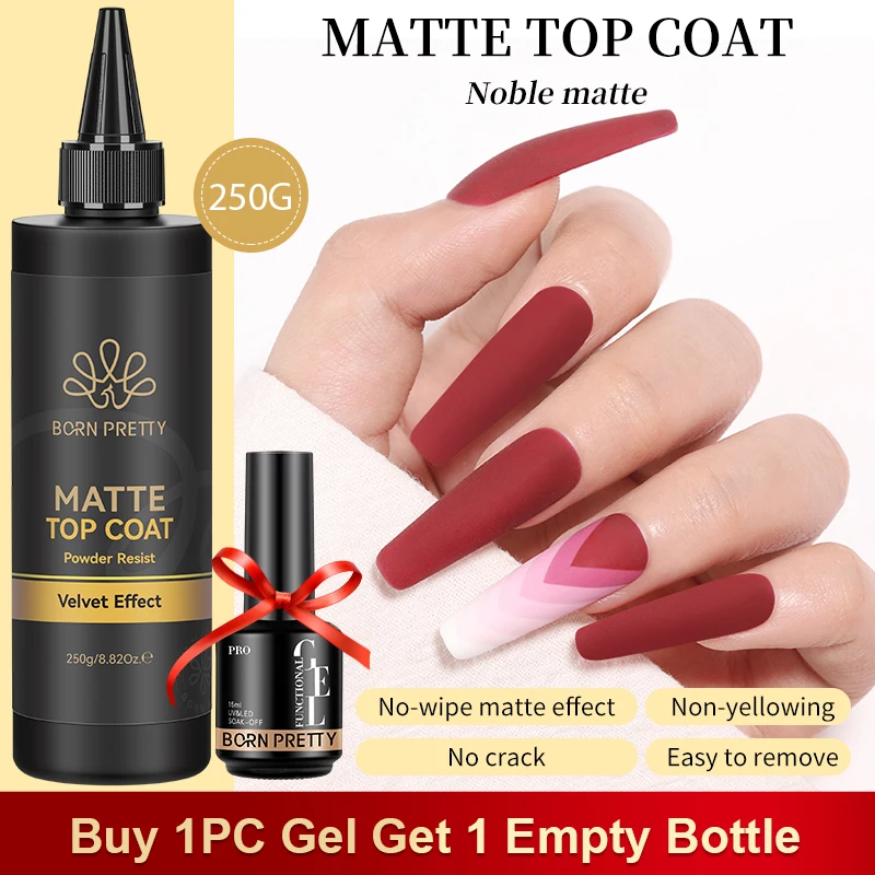 BORN PRETTY 250g Super Top Coat Base Gel losweken UV LED Drogen Langdurige Semi Permanente Jelly Naakt Roze Gel nagellak