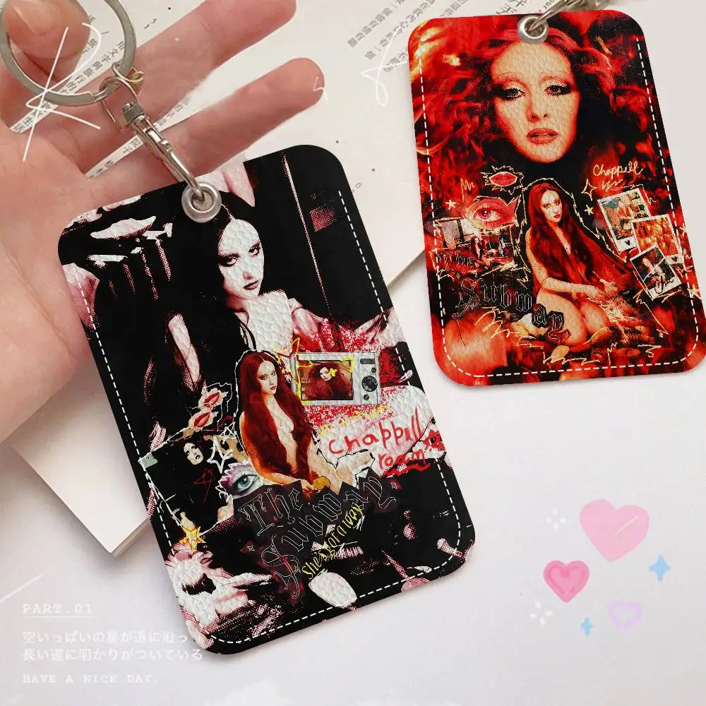 

American Singer Chappell Roan Holder Keychain With Keychain For Access Card Bus Pass & Card Credit ID Bank Card Protective Case