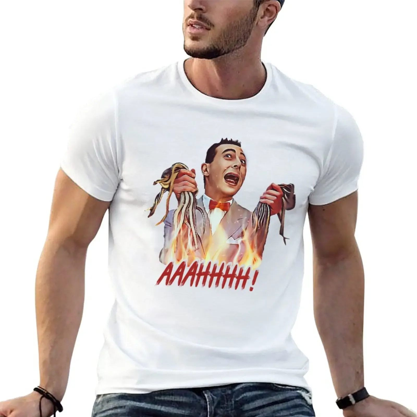 Peewee Herman - Peewee Snake Rescue T-Shirt vintage clothes for a boy shirts graphic korean fashion t shirts for men